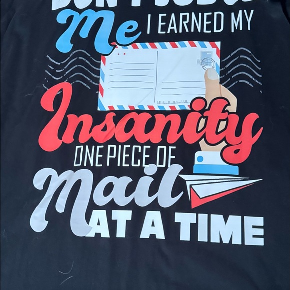 USPS Postal Worker Graphic Tee Black Mail T-Shirt Rural Carrier Clerk Unisex - Picture 1 of 3